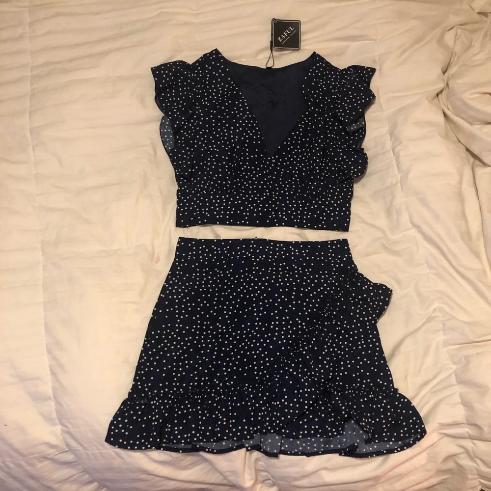 Two piece crop and skirt